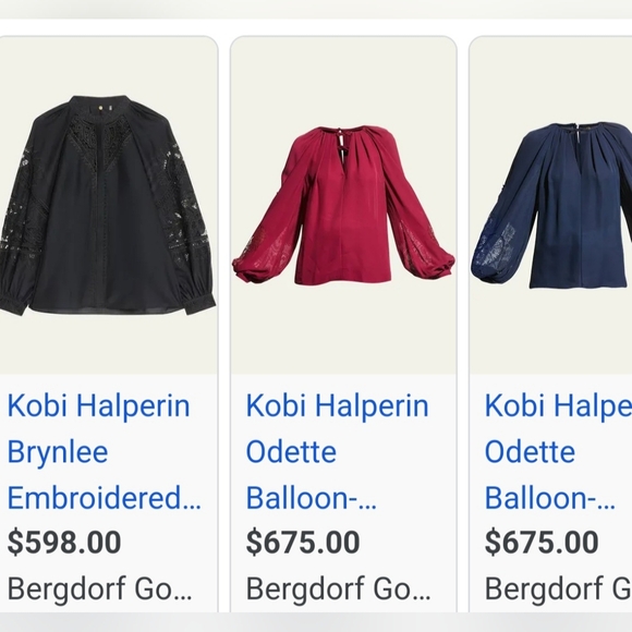 New Women's Kobi Halperin Long Sleeve Designer Blouse Size S. - Picture 12 of 15